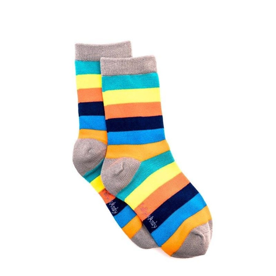 Polly u0026 Andy  | Bamboo Seam Free Stripe Sock Rainbow